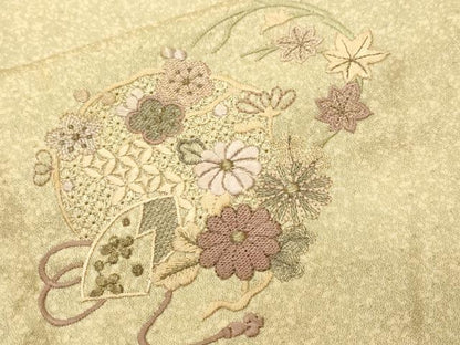 平和屋着物■中国三大刺繍　スワトウ刺繍　訪問着　絞り　道長地紙花文　さが美扱い　正絹　逸品　CABL3387ev
