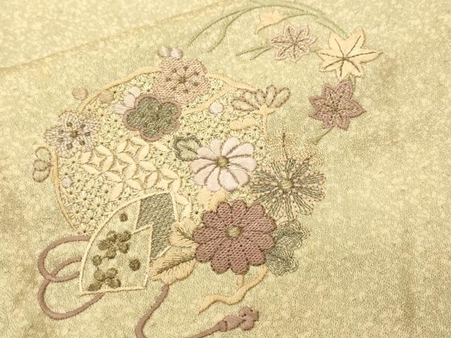 平和屋着物■中国三大刺繍　スワトウ刺繍　訪問着　絞り　道長地紙花文　さが美扱い　正絹　逸品　CABL3387ev