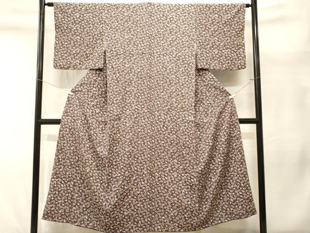 平和屋着物■上質な小紋　コマ　草花文　正絹　逸品　CABL3395ev