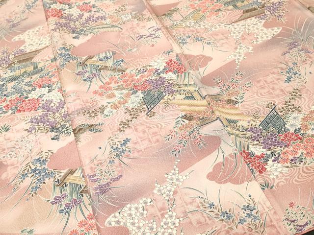 平和屋着物■上質な小紋　御所解文　暈し染め　正絹　逸品　CABL3399ev