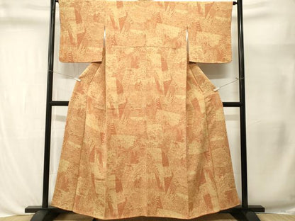 平和屋着物■上質な小紋　色紙風景文　鬼しぼ縮緬　正絹　逸品　CABL3400ev