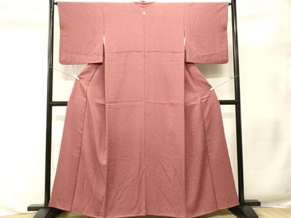 平和屋着物■上質な色無地　霞地紋　栗皮茶色　正絹　逸品　CABL3403ev