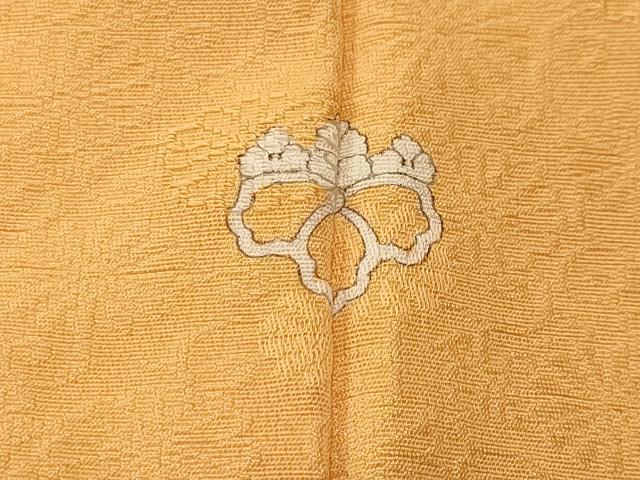 平和屋着物■上質な色無地　流水花地紋　萱草色　正絹　逸品　CABL3404ev