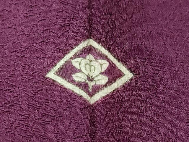 平和屋着物■上質な色無地　小花尽くし地紋　紫紺色　正絹　逸品　CABL3405ev