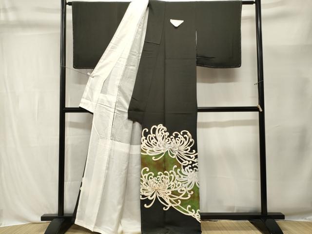 平和屋着物■豪華黒留袖　駒刺繍　乱菊文　暈し染め　金彩　正絹　逸品　CABL3410ev