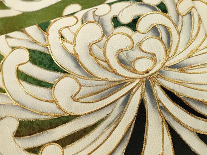 平和屋着物■豪華黒留袖　駒刺繍　乱菊文　暈し染め　金彩　正絹　逸品　CABL3410ev