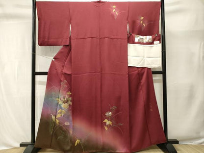 平和屋着物■訪問着　大塚透の世界　枝花文　暈し染め　金銀彩　反端付き　正絹　逸品　CABL3411ev