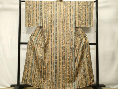 平和屋着物■上質な小紋　鳳凰花丸間道　金彩　正絹　逸品　CABL3414ev
