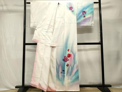 平和屋着物■訪問着　霞飛鳥文　バラ　暈し染め　正絹　逸品　CABL3415ev