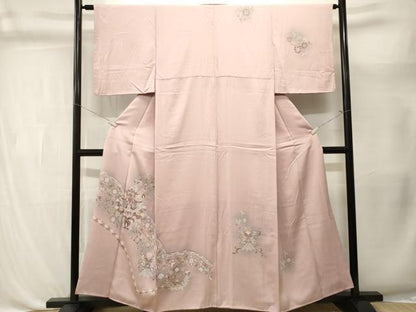 平和屋着物■訪問着　向かい鳥更紗花唐草文　暈し染め　正絹　逸品　CABL3417ev