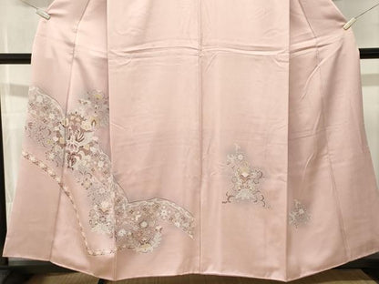 平和屋着物■訪問着　向かい鳥更紗花唐草文　暈し染め　正絹　逸品　CABL3417ev