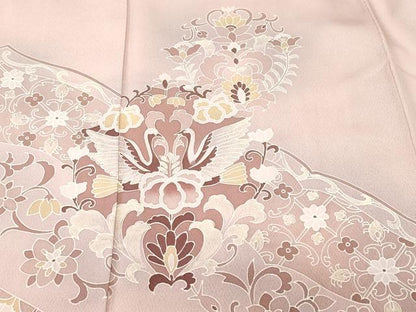 平和屋着物■訪問着　向かい鳥更紗花唐草文　暈し染め　正絹　逸品　CABL3417ev