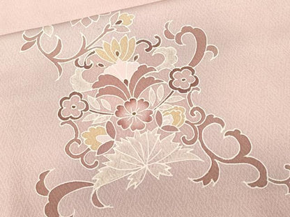 平和屋着物■訪問着　向かい鳥更紗花唐草文　暈し染め　正絹　逸品　CABL3417ev