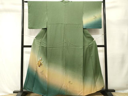平和屋着物■訪問着　松原清久　能　笹竹文　暈し染め　金彩　正絹　逸品　CABL3418ev