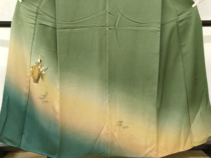 平和屋着物■訪問着　松原清久　能　笹竹文　暈し染め　金彩　正絹　逸品　CABL3418ev