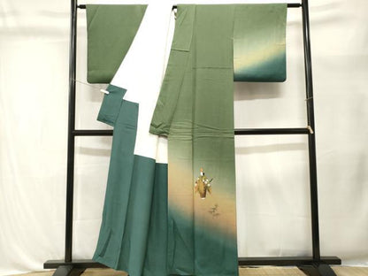 平和屋着物■訪問着　松原清久　能　笹竹文　暈し染め　金彩　正絹　逸品　CABL3418ev
