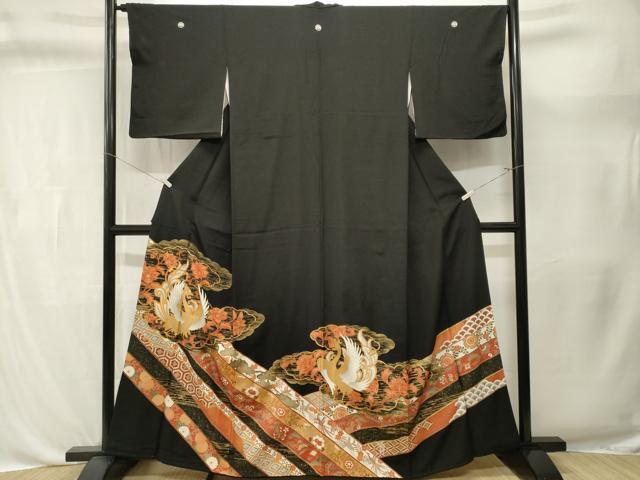 平和屋着物■豪華黒留袖　鳳凰更紗宝尽し花鳥文　金彩　そごう百貨店扱い　正絹　逸品　CABL3419ev
