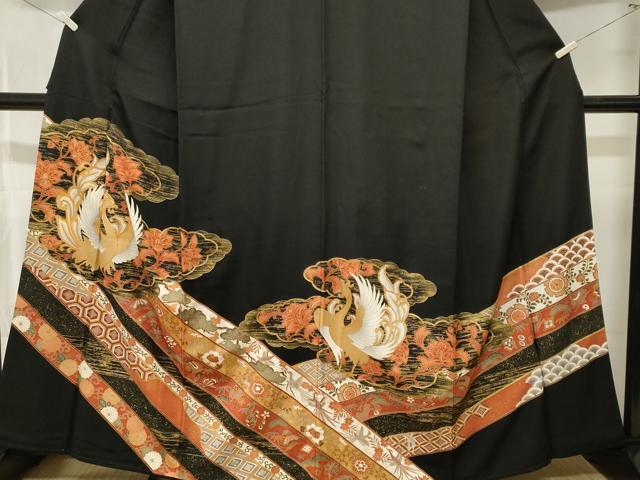 平和屋着物■豪華黒留袖　鳳凰更紗宝尽し花鳥文　金彩　そごう百貨店扱い　正絹　逸品　CABL3419ev