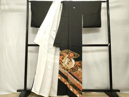 平和屋着物■豪華黒留袖　鳳凰更紗宝尽し花鳥文　金彩　そごう百貨店扱い　正絹　逸品　CABL3419ev