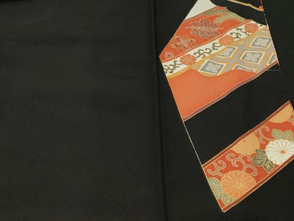 平和屋着物■豪華黒留袖　鳳凰更紗宝尽し花鳥文　金彩　そごう百貨店扱い　正絹　逸品　CABL3419ev