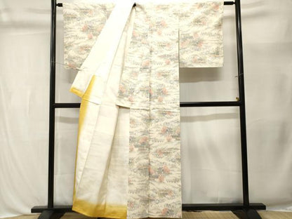 平和屋着物■上質な紬　樹林風景文　正絹　逸品　CABL3425ev