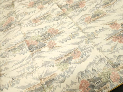 平和屋着物■上質な紬　樹林風景文　正絹　逸品　CABL3425ev