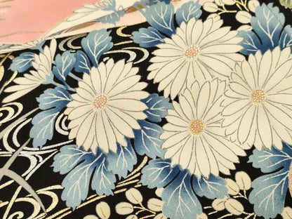 平和屋着物■豪華振袖　駒刺繍　鬘帯御所車飛鶴文　暈し染め　金彩　正絹　逸品　CABL3426ev