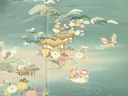 平和屋着物■訪問着　駒刺繍　鴛鴦御所解文　暈し染め　正絹　逸品　CABL3433ev