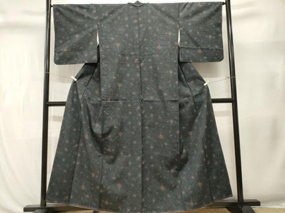 平和屋着物■上質な小紋　風景文　暈し染め　鬼しぼ縮緬　正絹　逸品　CABL3461ev