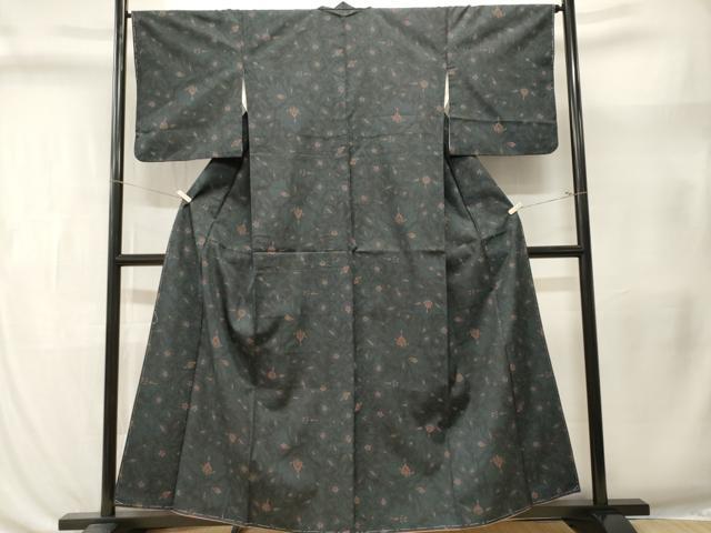 平和屋着物■上質な小紋　風景文　暈し染め　鬼しぼ縮緬　正絹　逸品　CABL3461ev