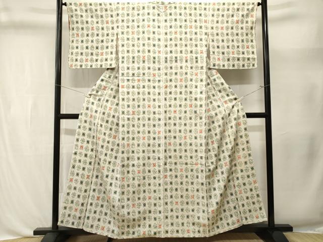 平和屋着物■上質な小紋　幾何学文　銀糸　ますいわ屋扱い　正絹　逸品　CABL3442ev