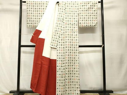 平和屋着物■上質な小紋　幾何学文　銀糸　ますいわ屋扱い　正絹　逸品　CABL3442ev