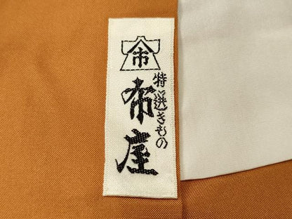 平和屋着物■上質な紬　色紙花蝶文　正絹　逸品　CABL3444ev