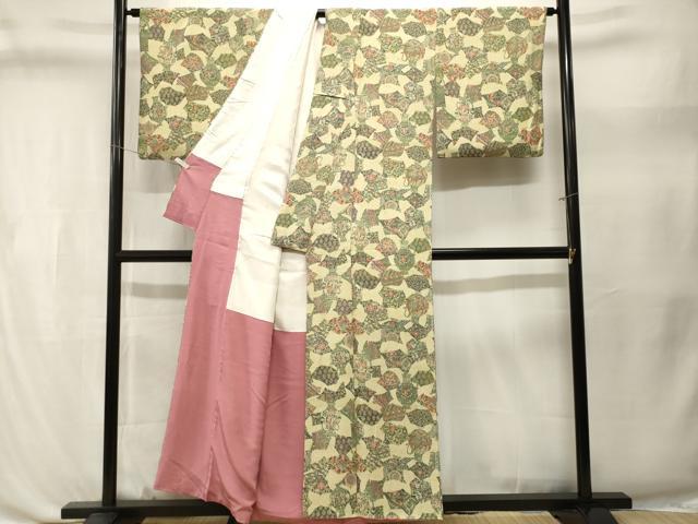 平和屋着物■上質な小紋　陶器更紗花文　正絹　逸品　CABL3450ev