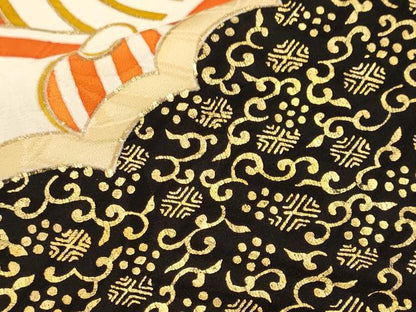 平和屋着物■豪華振袖　駒刺繍　雲取り花唐草立波文　暈し染め　金彩　正絹　逸品　CABL3455ev