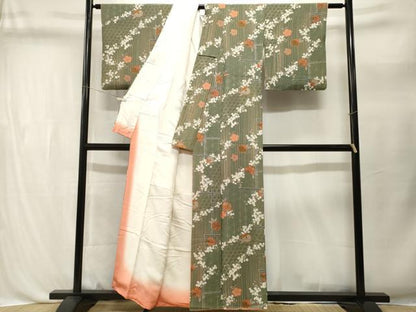 平和屋着物■上質な小紋　麻の葉舞花文　金彩　正絹　逸品　CABL3457ev