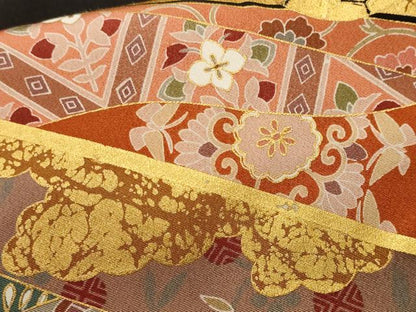 平和屋着物■豪華黒留袖　駒刺繍　御所車飛鶴吉祥花文　金彩　正絹　逸品　CABL3462ev