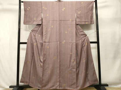 平和屋着物■上質な小紋　枝葉舞花文　暈し染め　金彩　正絹　逸品　CABL3463ev