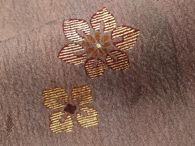 平和屋着物■上質な小紋　枝葉舞花文　暈し染め　金彩　正絹　逸品　CABL3463ev