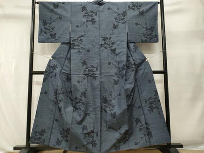 平和屋着物■上質な紬　枝花文　正絹　逸品　CABL3467ev