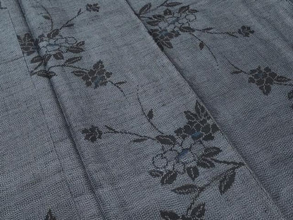 平和屋着物■上質な紬　枝花文　正絹　逸品　CABL3467ev
