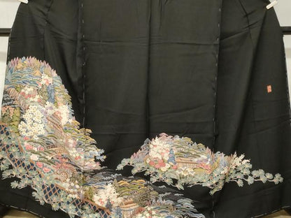 平和屋着物■豪華黒留袖　作家物　御所解文　仮絵羽　正絹　逸品　未使用　CABL3468ev