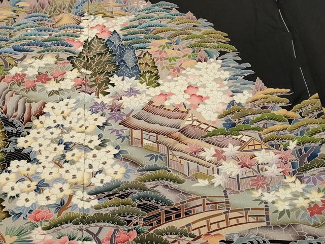平和屋着物■豪華黒留袖　作家物　御所解文　仮絵羽　正絹　逸品　未使用　CABL3468ev