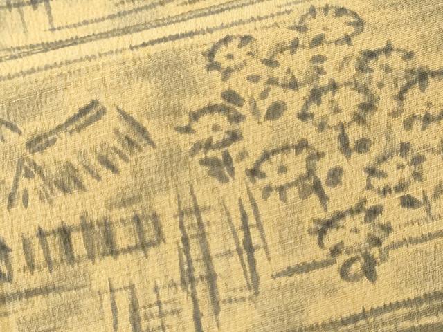 平和屋着物■上質な紬　手描き　御所解文　正絹　逸品　CABL3470ev