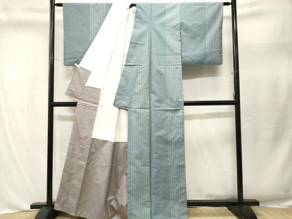 平和屋着物■上質な紬　間道　正絹　逸品　CABL3471ev