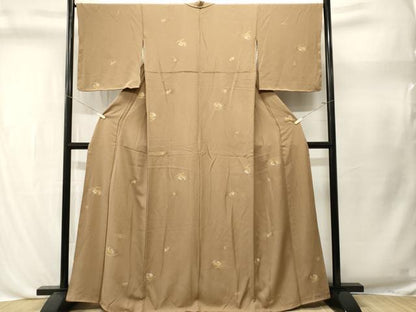 平和屋着物■上質な小紋　簪　櫛花文　金彩　鬼しぼ縮緬　正絹　逸品　CABL3472ev
