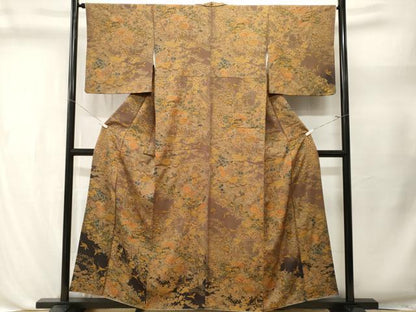 平和屋着物■訪問着　鴛鴦飛鶴流水草花文　正絹　逸品　CABL3483ev