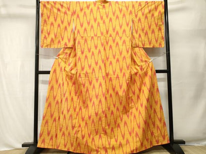 平和屋着物■上質な紬　横段抽象文　正絹　逸品　CABL3484ev