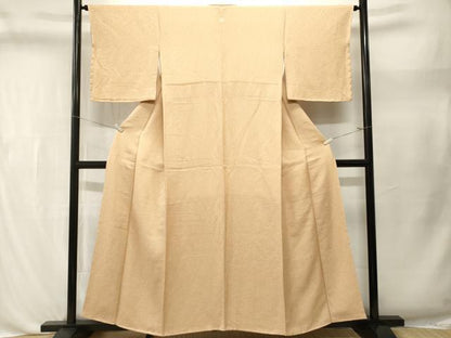 平和屋着物■上質な色無地　霞地紋　丁子色　正絹　逸品　CABL3487ev