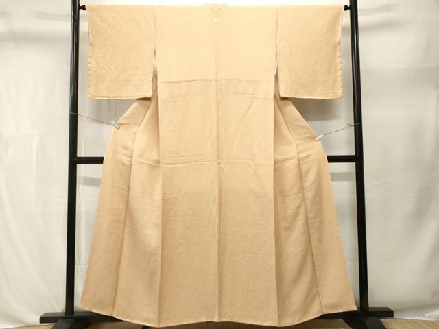 平和屋着物■上質な色無地　霞地紋　丁子色　正絹　逸品　CABL3487ev